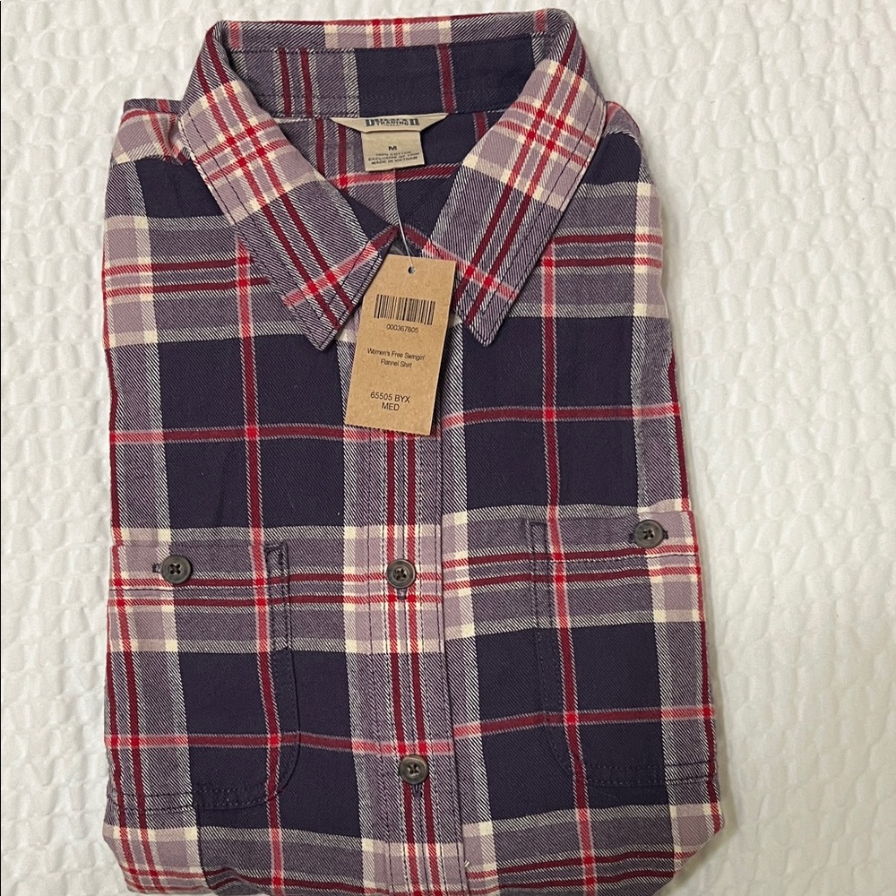 Duluth Trading Co Red and Blue Plaid women's shirt
